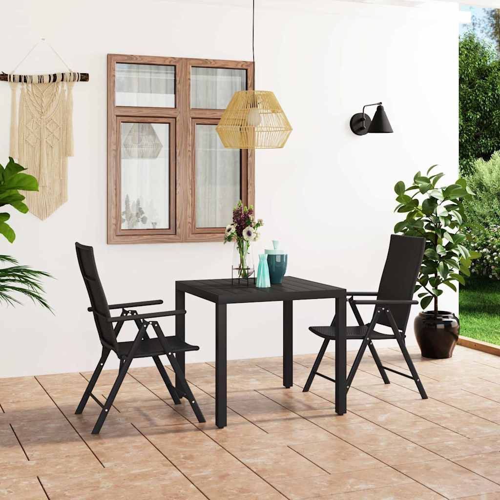 Set da Pranzo da Giardino 3 pz Nero vidaXL