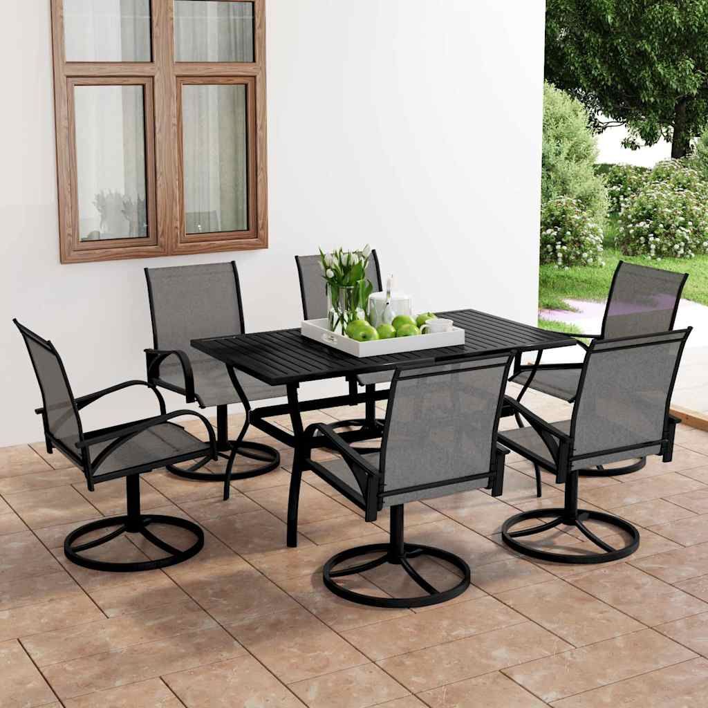 Set da Pranzo da Giardino 7 pz in Textilene e Acciaio vidaXL