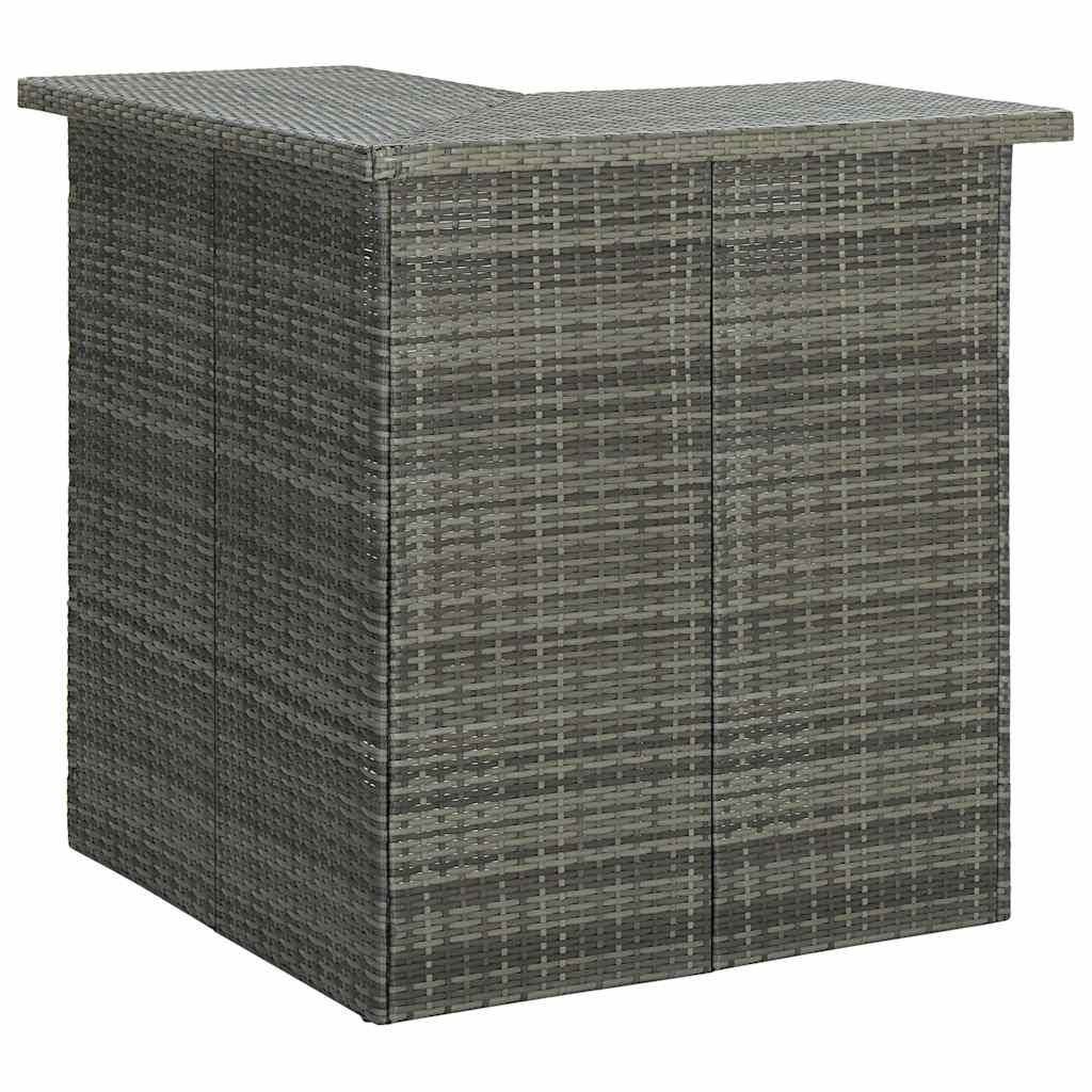 Set Bar da Giardino 16 pz con Cuscini in Polyrattan Grigio vidaXL