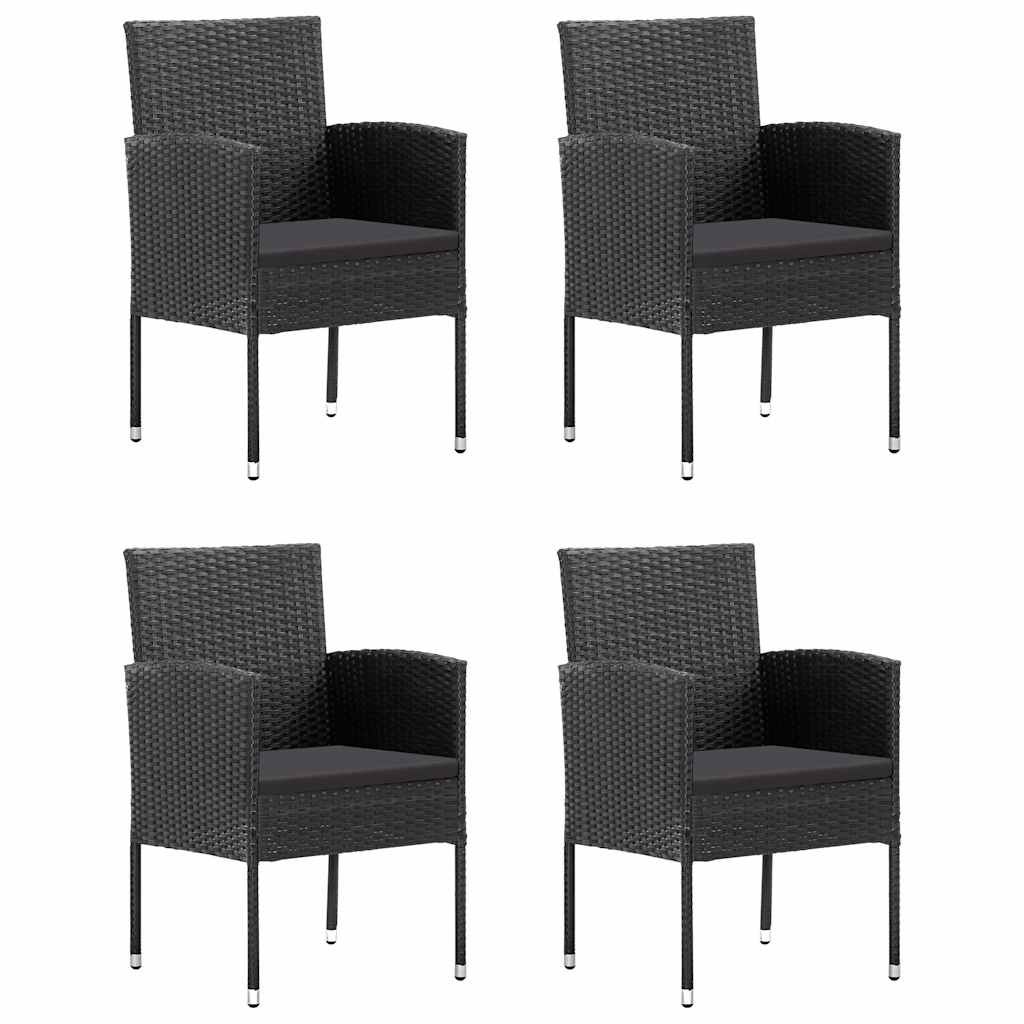 Set Mobili da Pranzo per Giardino 5 pz Nero vidaXL