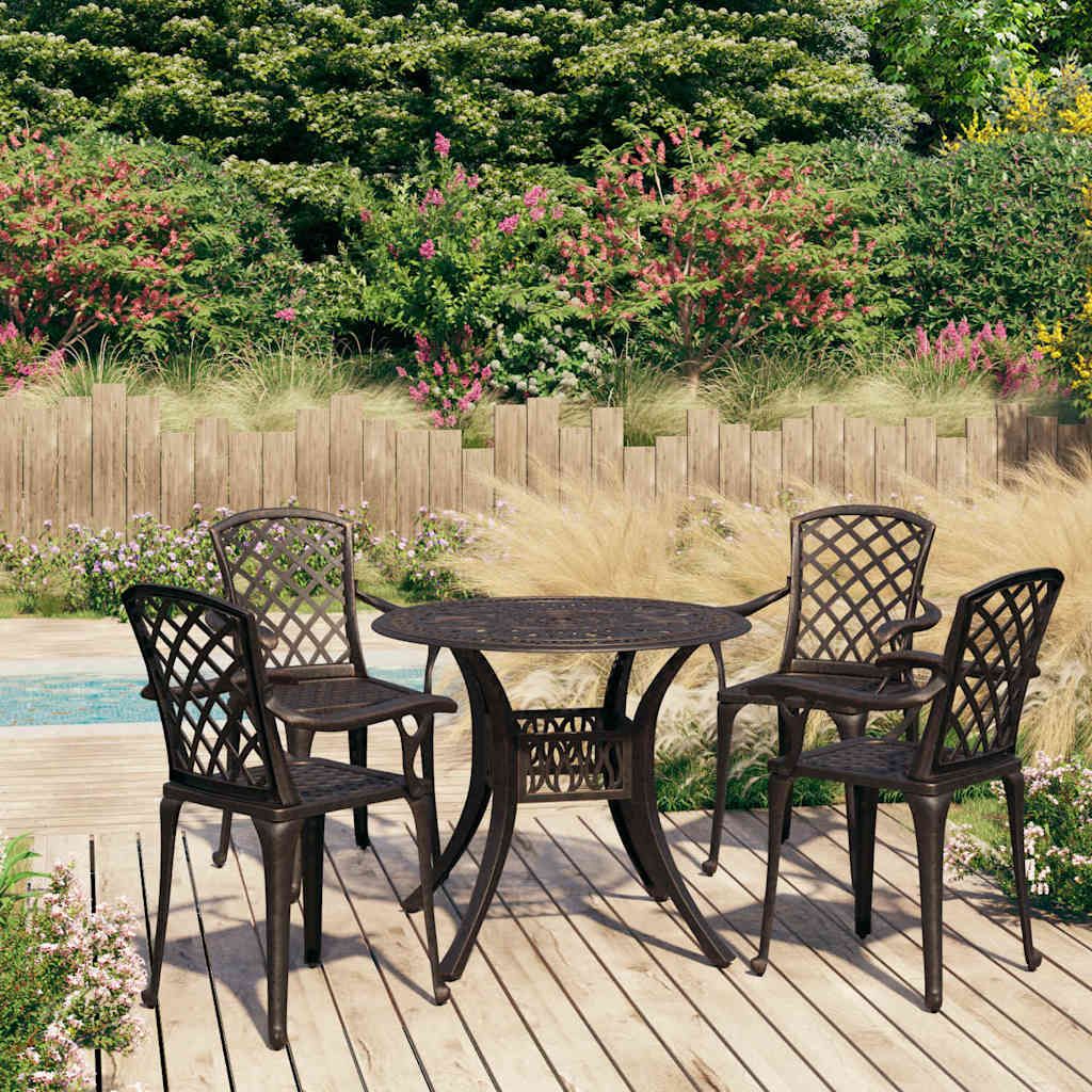 Set da Bistrot 5 pz in Alluminio Pressofuso Bronzo vidaXL