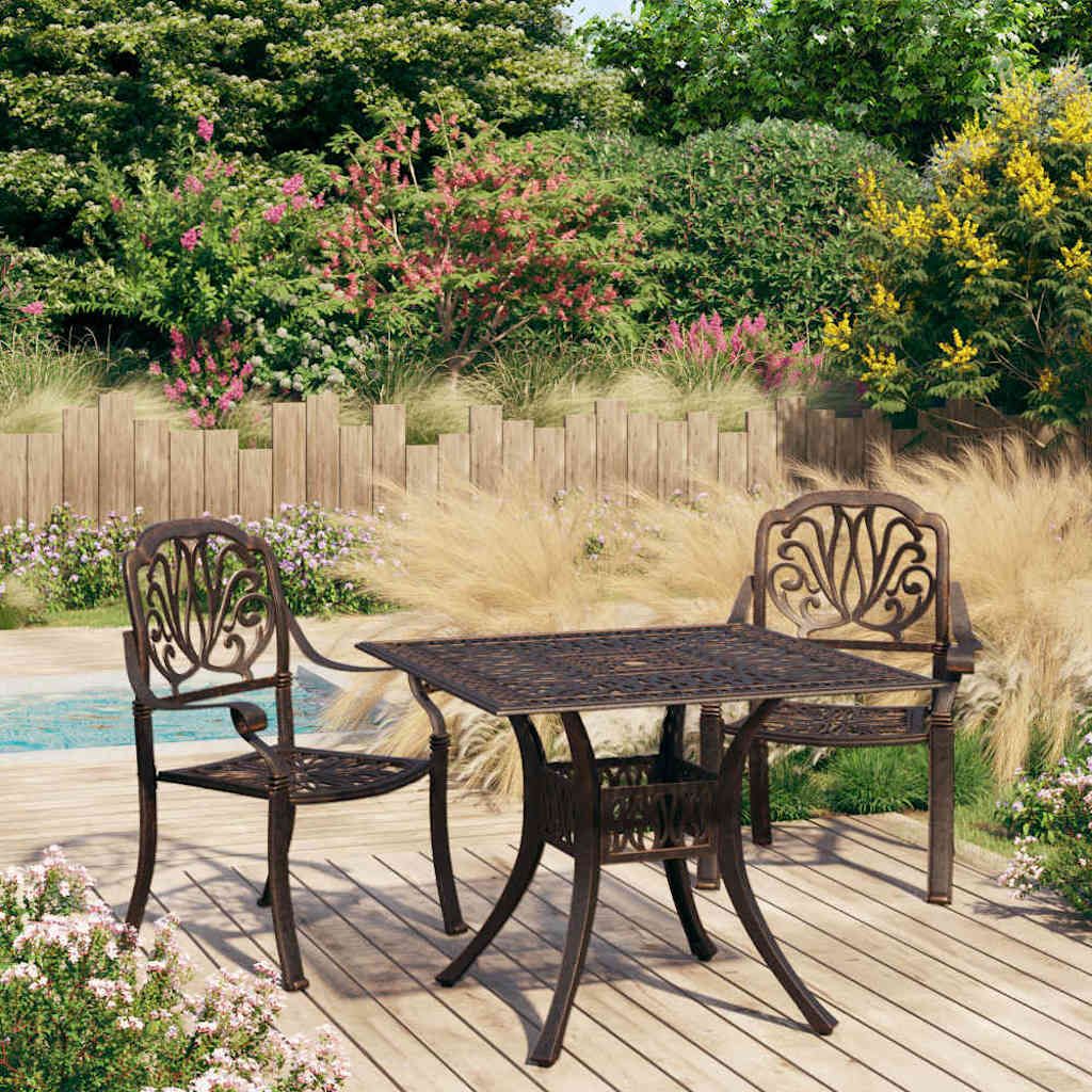 Set da Bistrot 3 pz in Alluminio Pressofuso Bronzo vidaXL