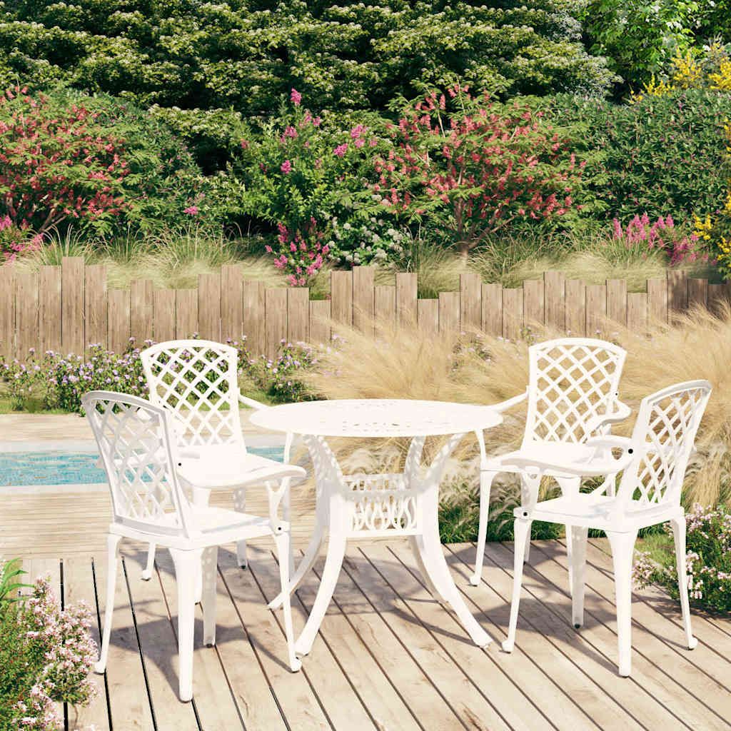 Set da Bistrot 5 pz in Alluminio Pressofuso Bianco vidaXL
