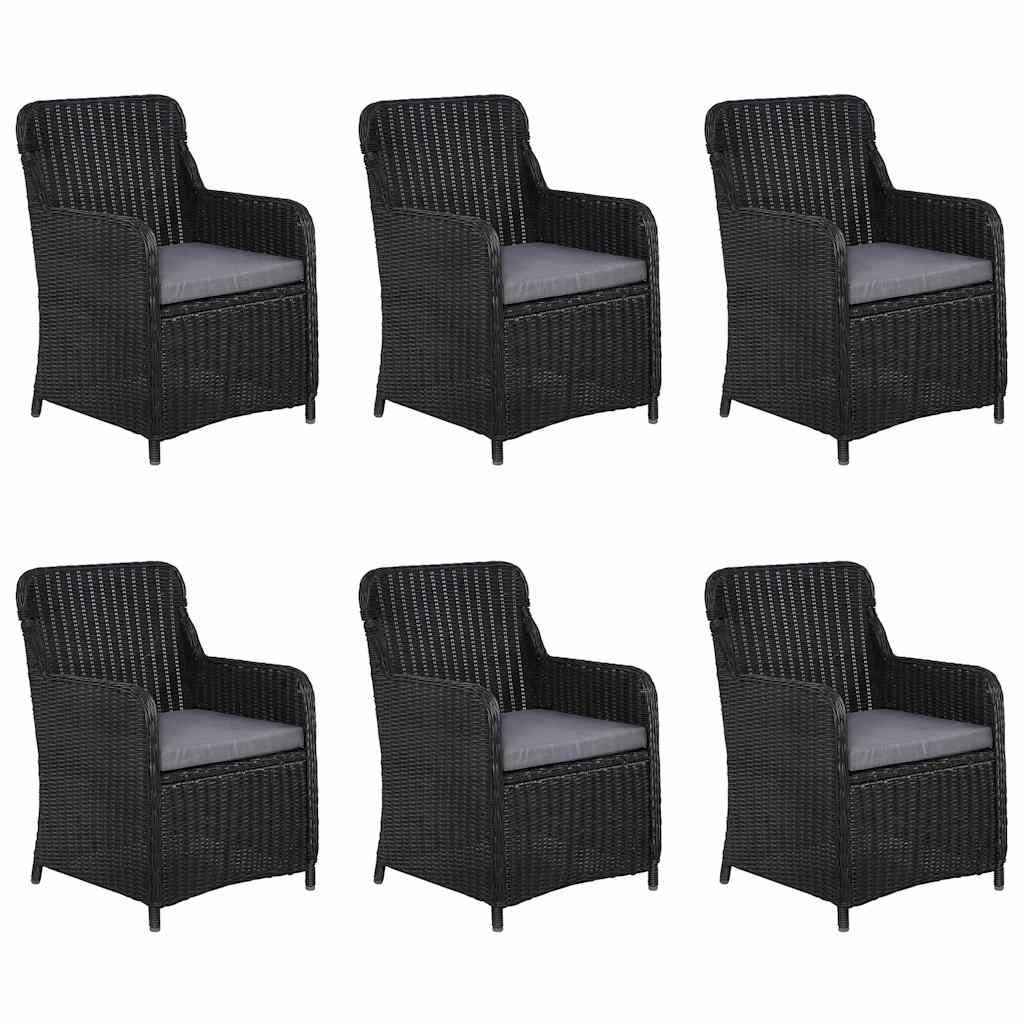 Set Mobili da Pranzo per Giardino 7 pz Nero vidaXL