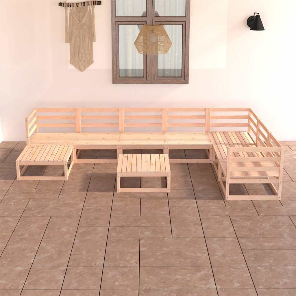 Set Divani da Giardino 8 pz in Legno Massello di Pino vidaXL