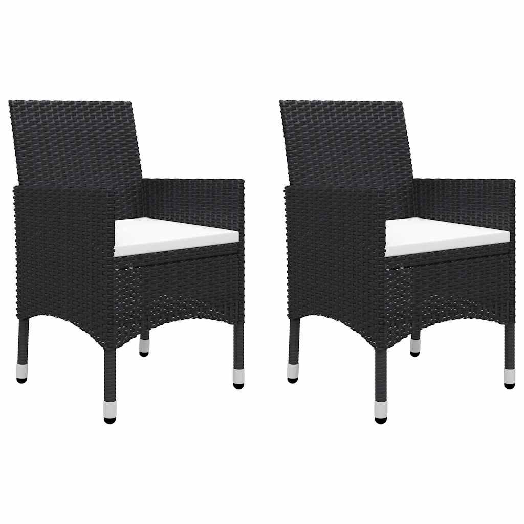 Set Mobili da Pranzo per Giardino 3 pz Nero vidaXL