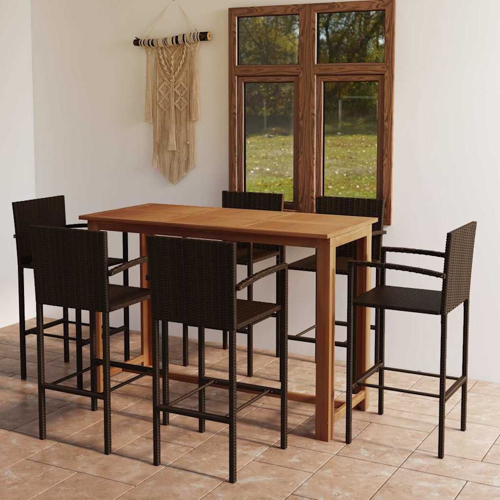 Set Bar da Giardino 7 pz Marrone vidaXL