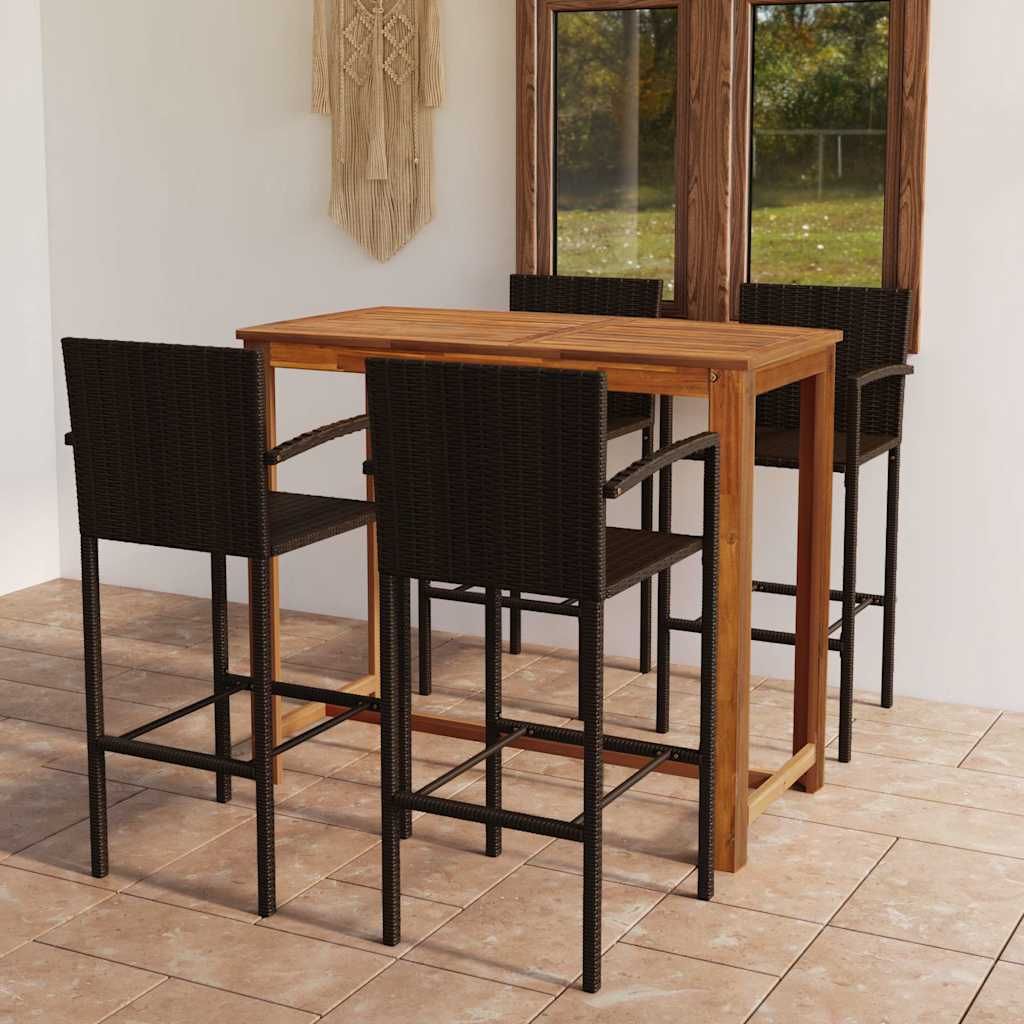 Set Bar da Giardino 5 pz Marrone vidaXL