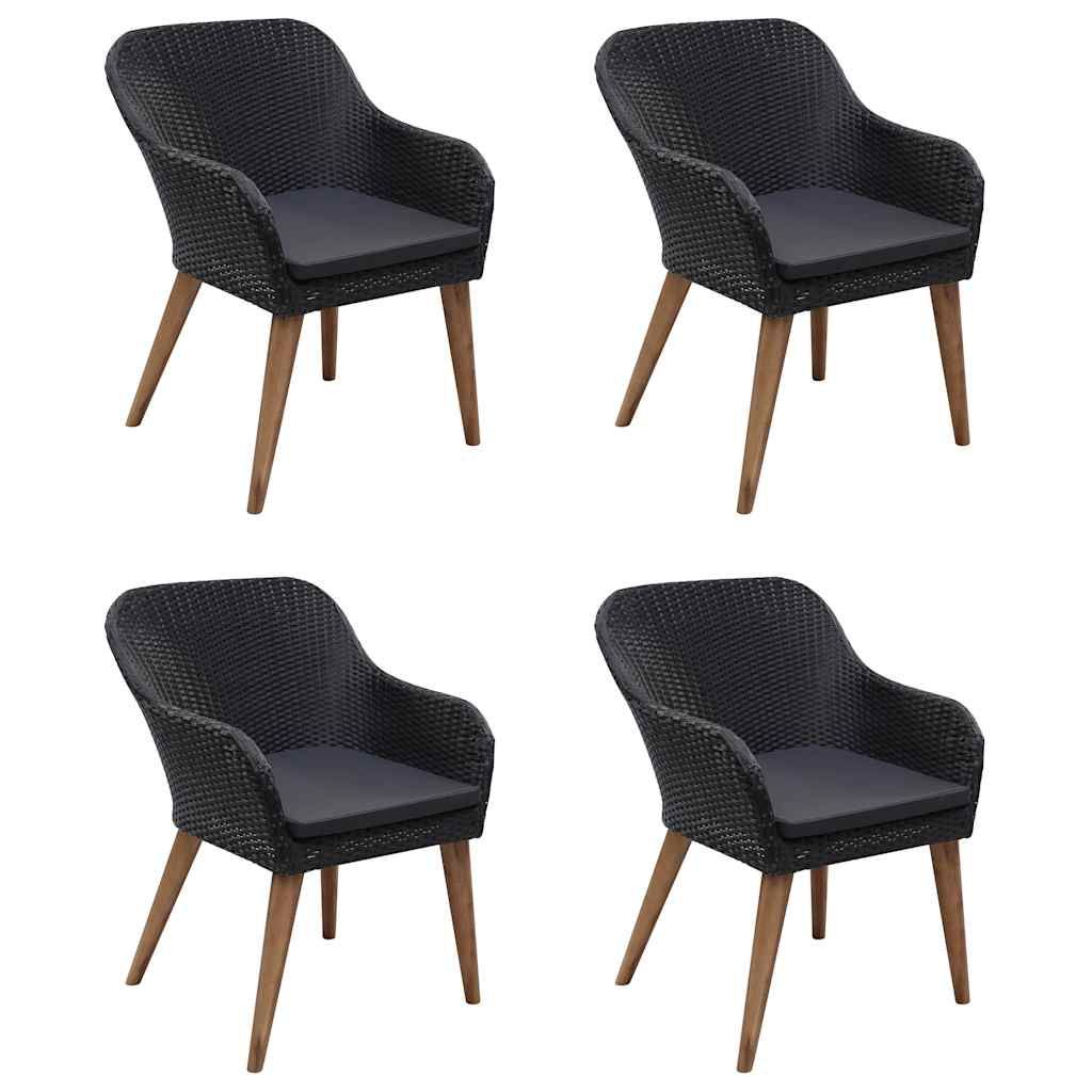 Set Mobili da Pranzo per Giardino 5 pz Nero vidaXL