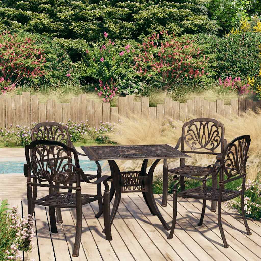Set da Bistrot 5 pz in Alluminio Pressofuso Bronzo vidaXL