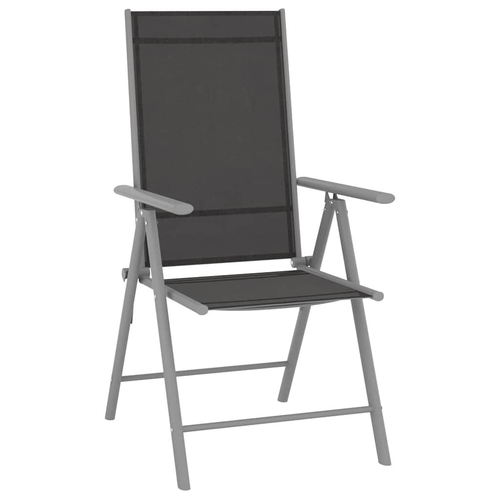 Set da Pranzo da Giardino 10 pz Nero e Argento vidaXL