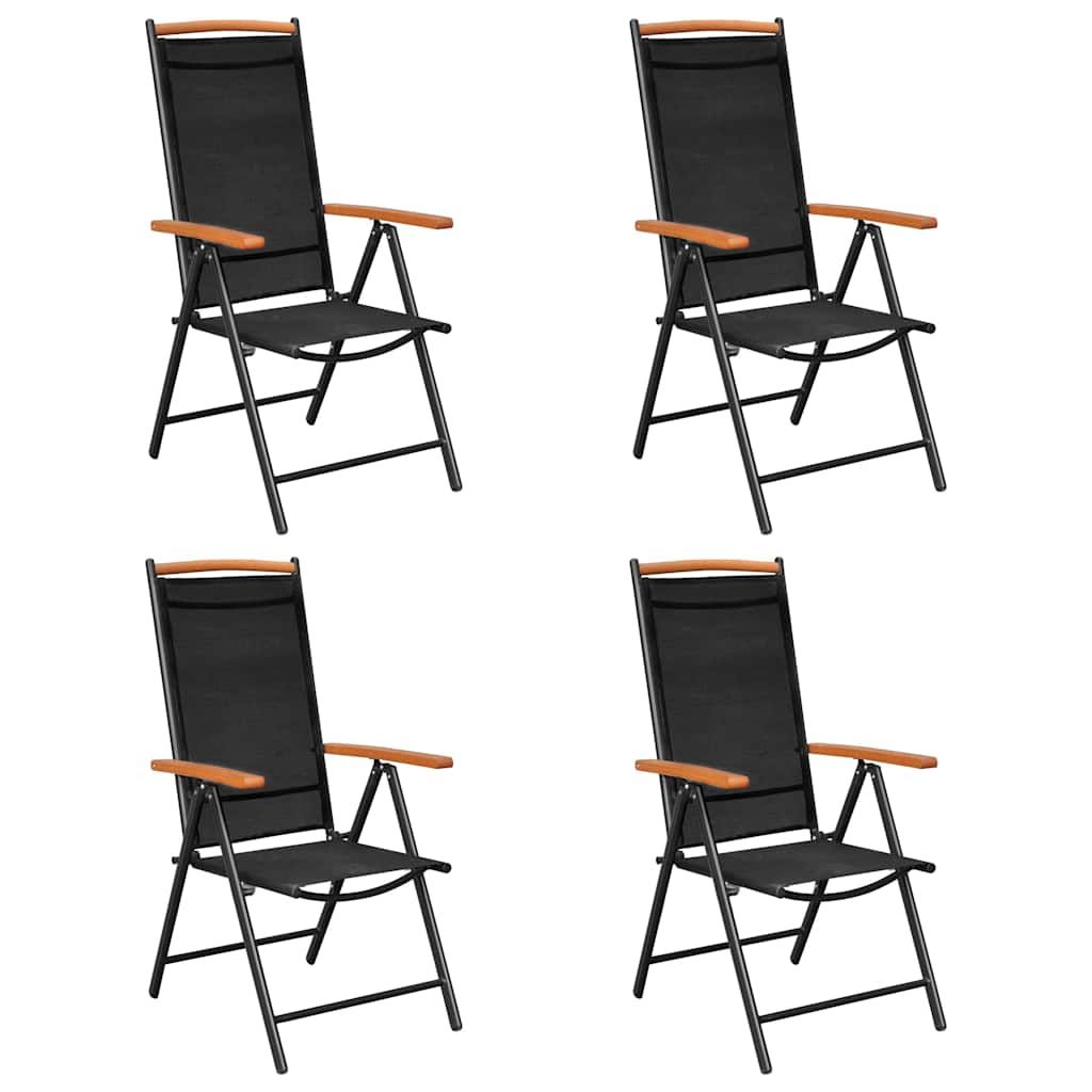 Set da Pranzo da Giardino 5 pz in Alluminio Nero vidaXL