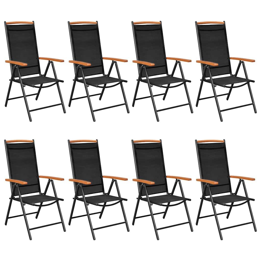 Set da Pranzo da Giardino 9 pz in Alluminio Nero vidaXL