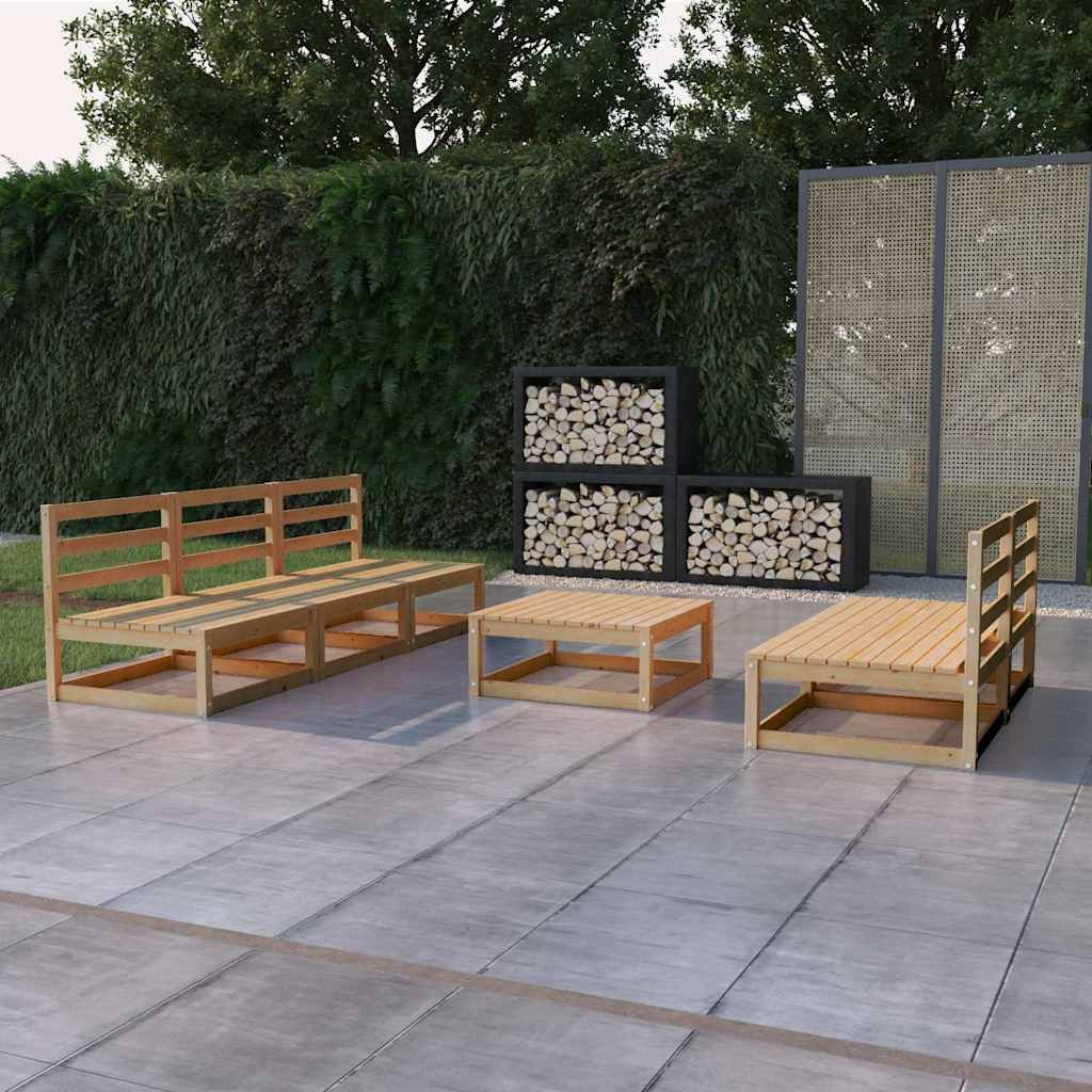 Set Divani da Giardino 6 pz in Legno Massello di Pino vidaXL