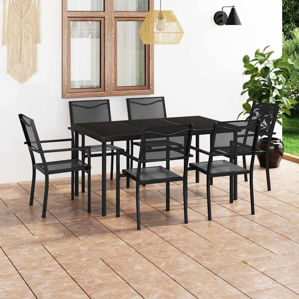 Set da Pranzo da Giardino 7 pz in Acciaio vidaXL