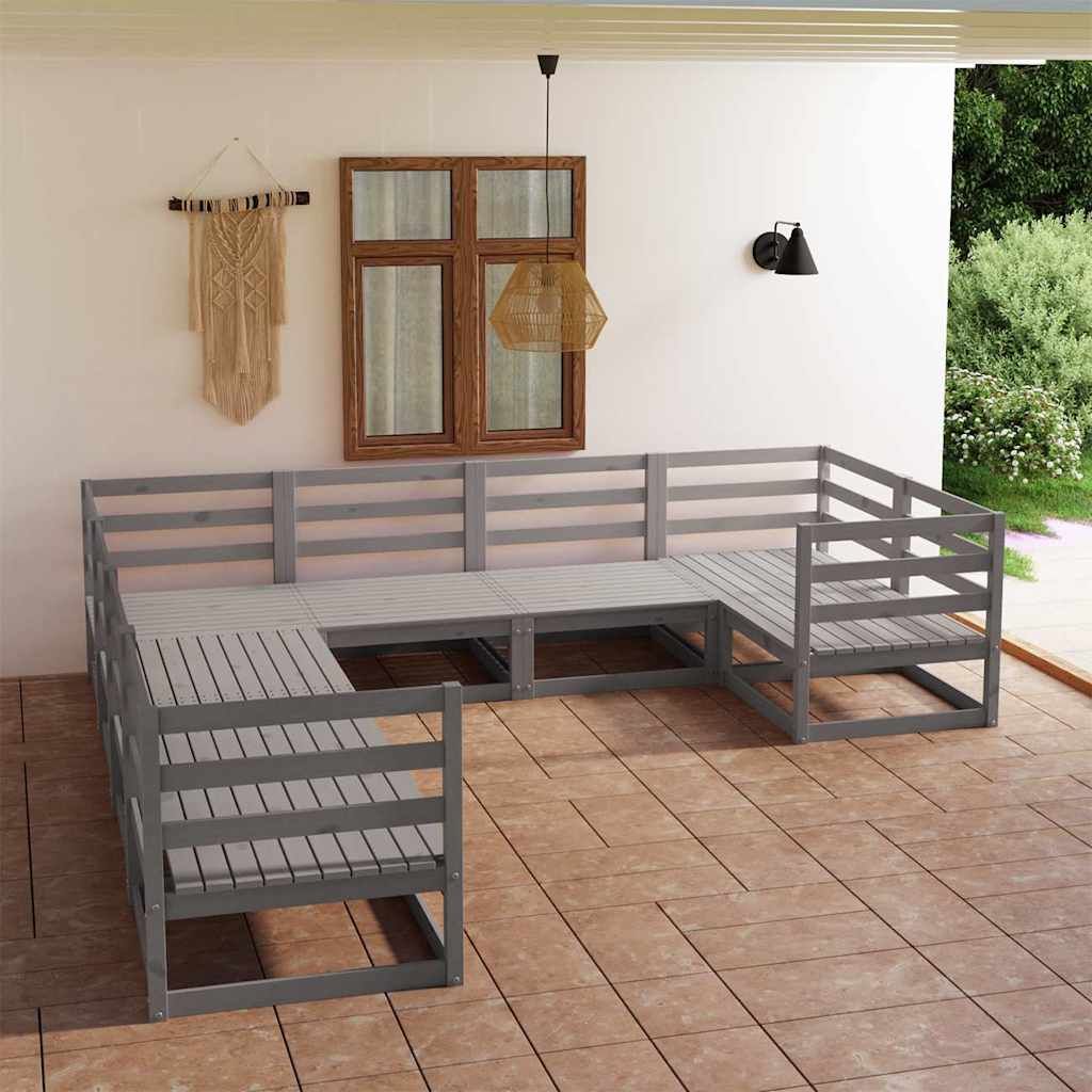Set Divani da Giardino 8 pz in Legno Massello di Pino vidaXL