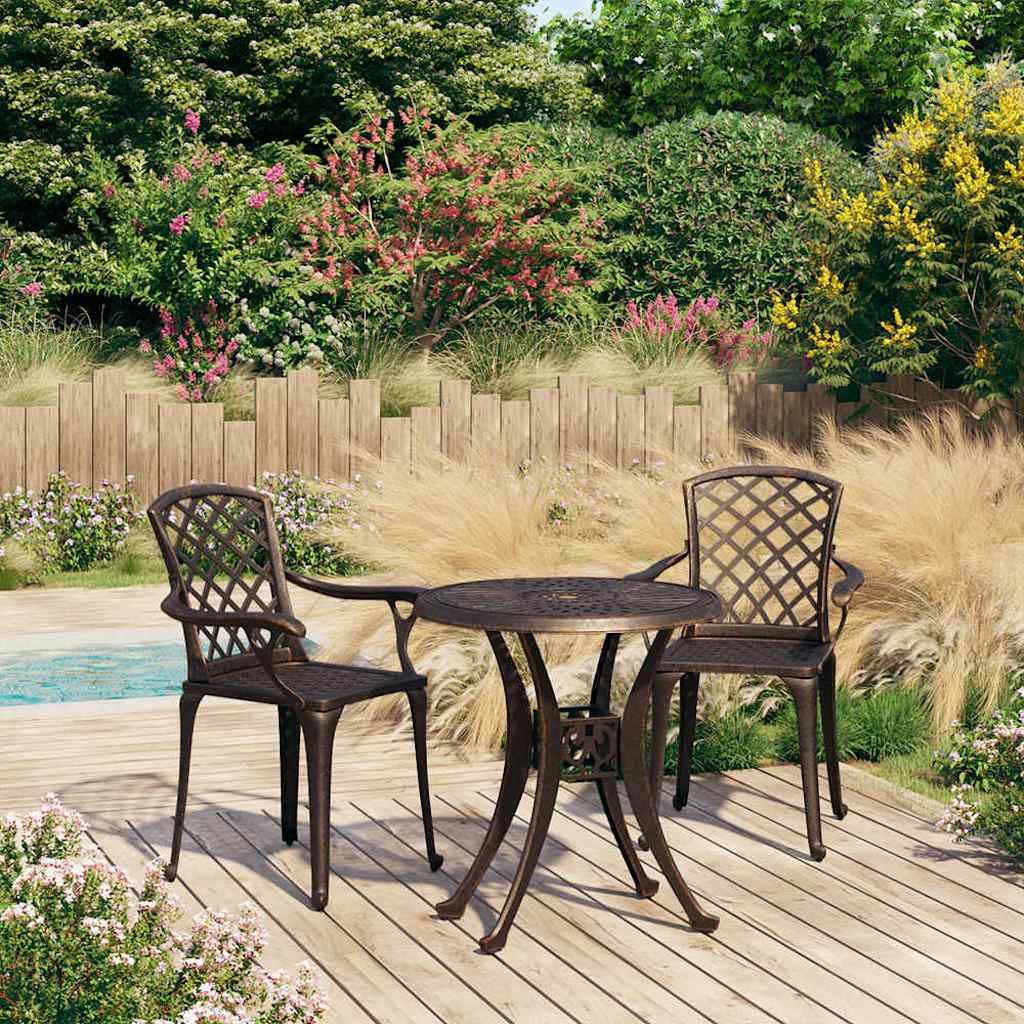 Set da Bistrot 3 pz in Alluminio Pressofuso Bronzo vidaXL