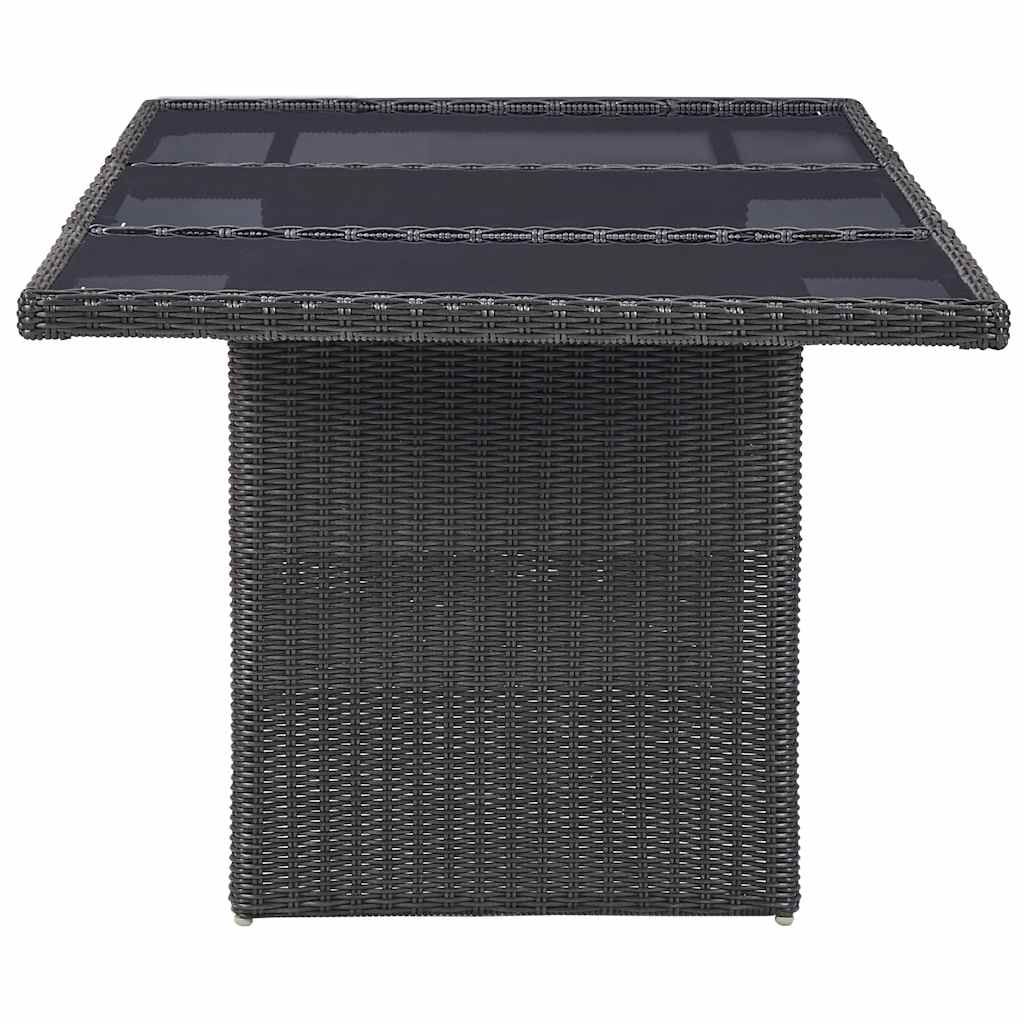 Set da Pranzo da Giardino 7 pz in Polyrattan Nero vidaXL