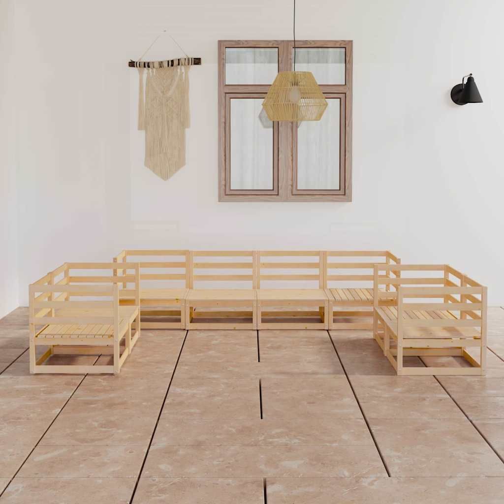 Set Divani da Giardino 8 pz in Legno Massello di Pino vidaXL