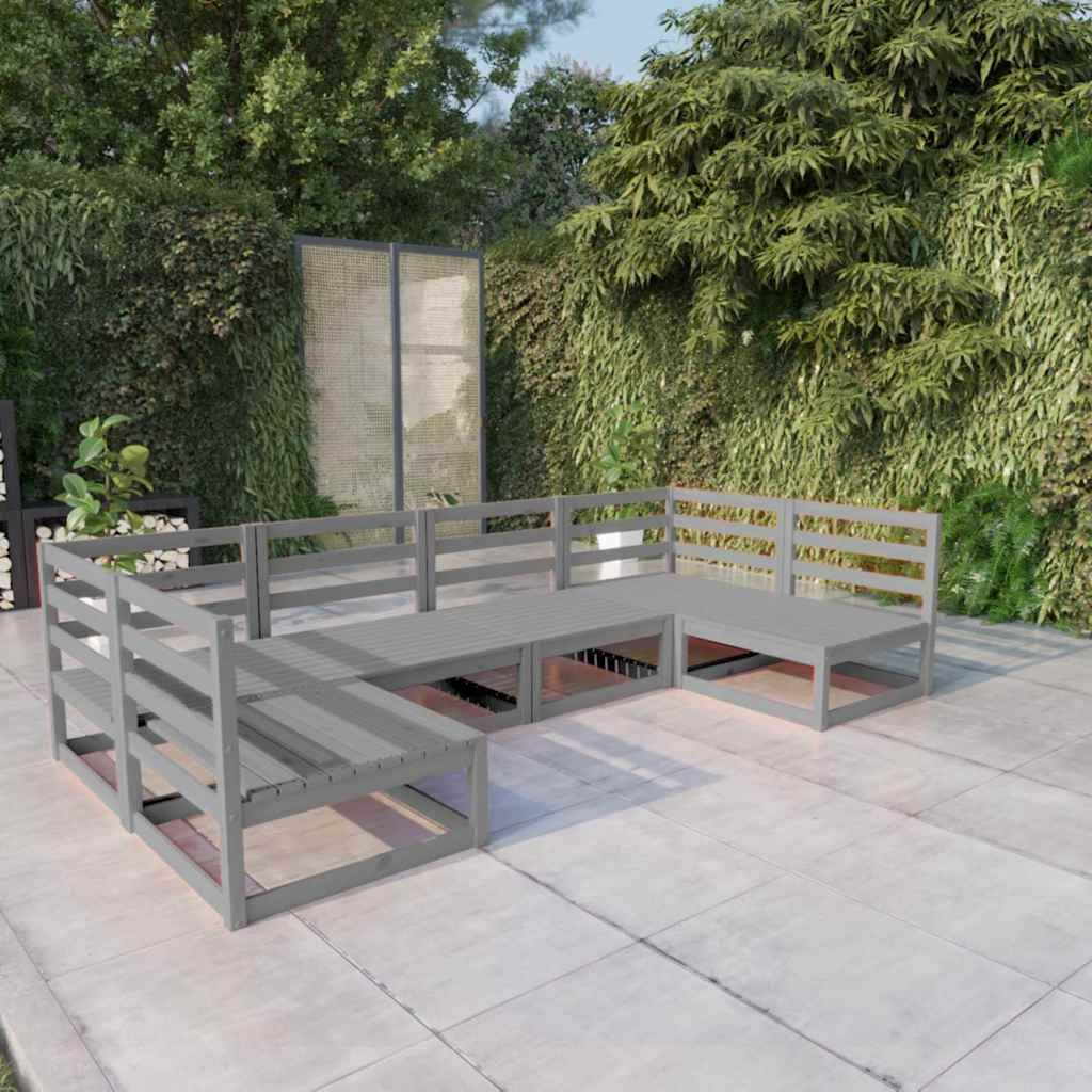 Set Divani da Giardino 6 pz in Legno Massello di Pino vidaXL