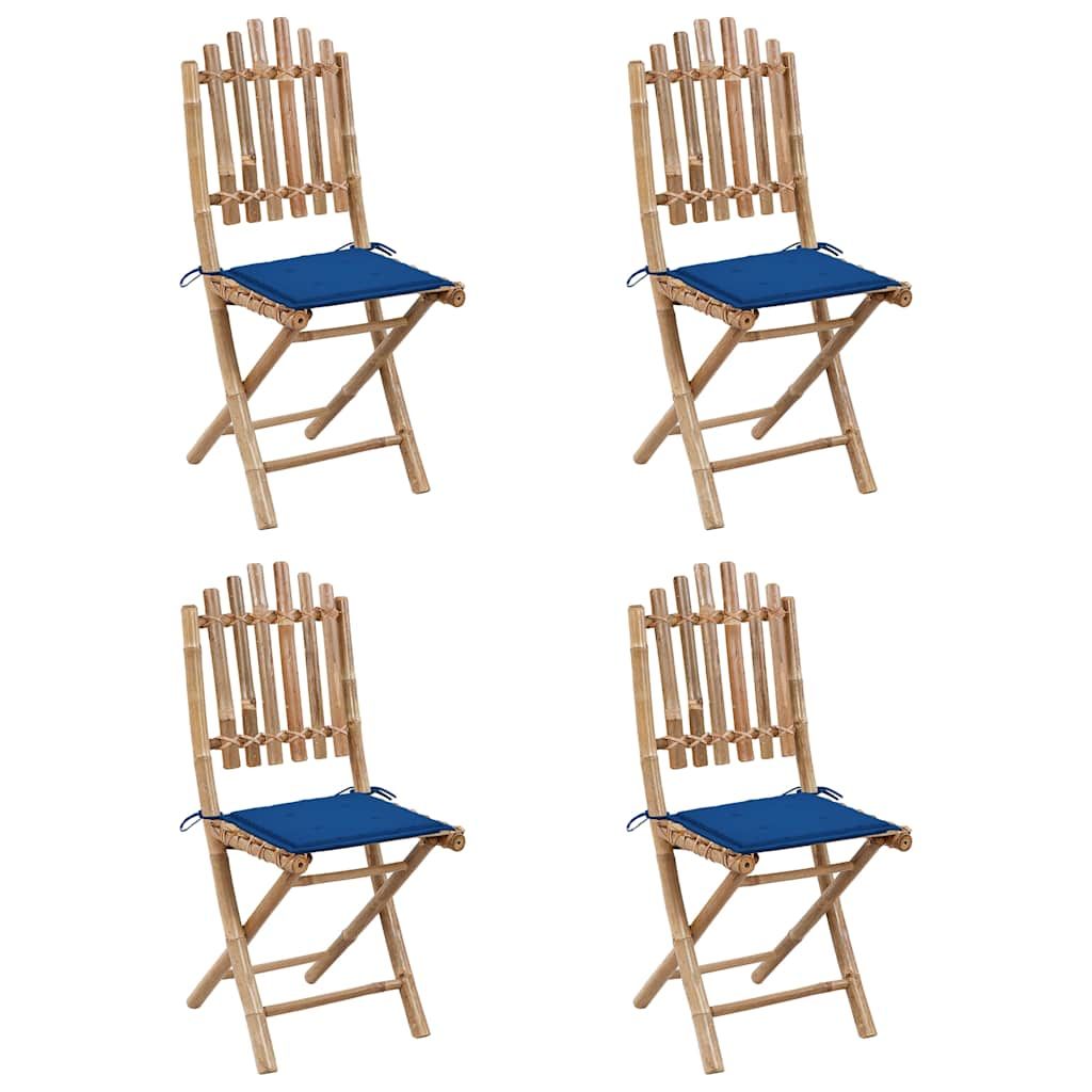 Set da Pranzo da Giardino 5 pz Pieghevole con Cuscini in Bambù vidaXL