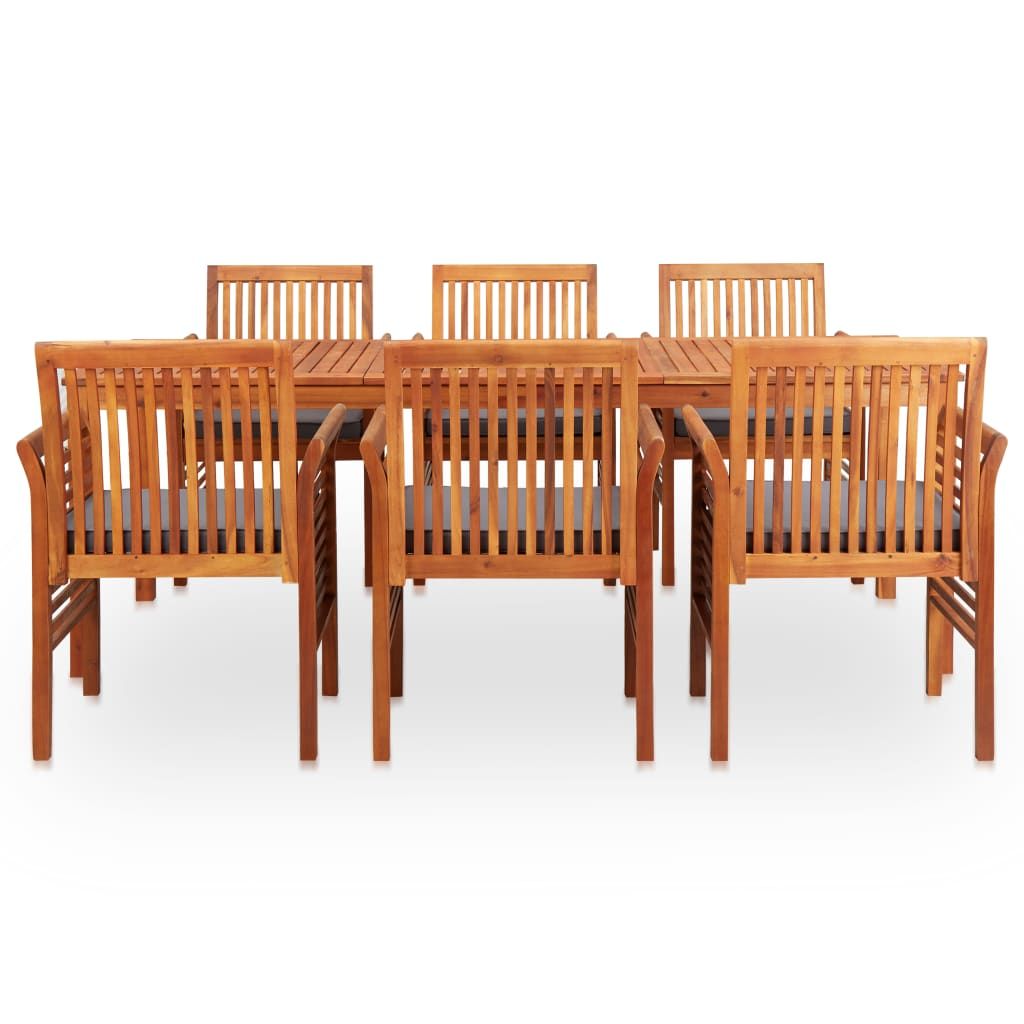 Set da Pranzo da Giardino 7 pz con Cuscini Massello di Acacia vidaXL