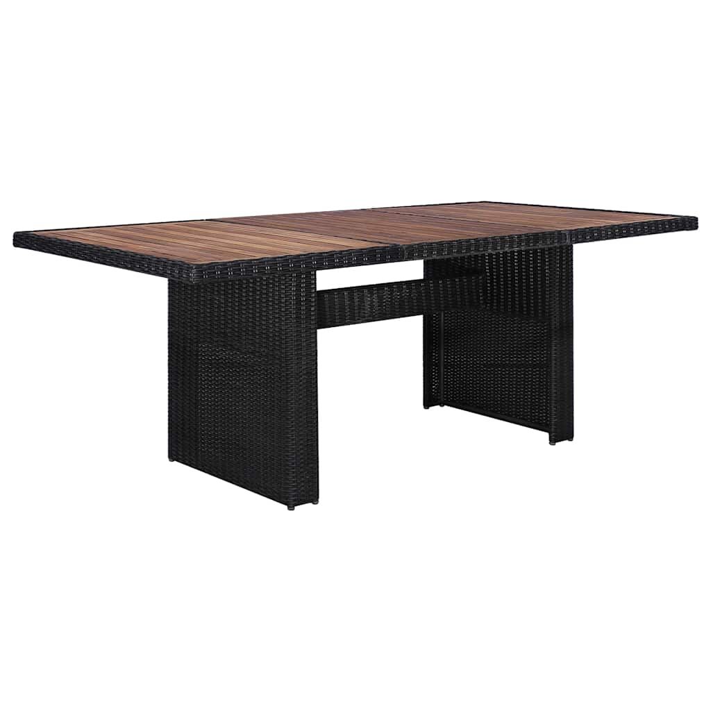 Set da Pranzo da Giardino 9 pz in Polyrattan Nero vidaXL