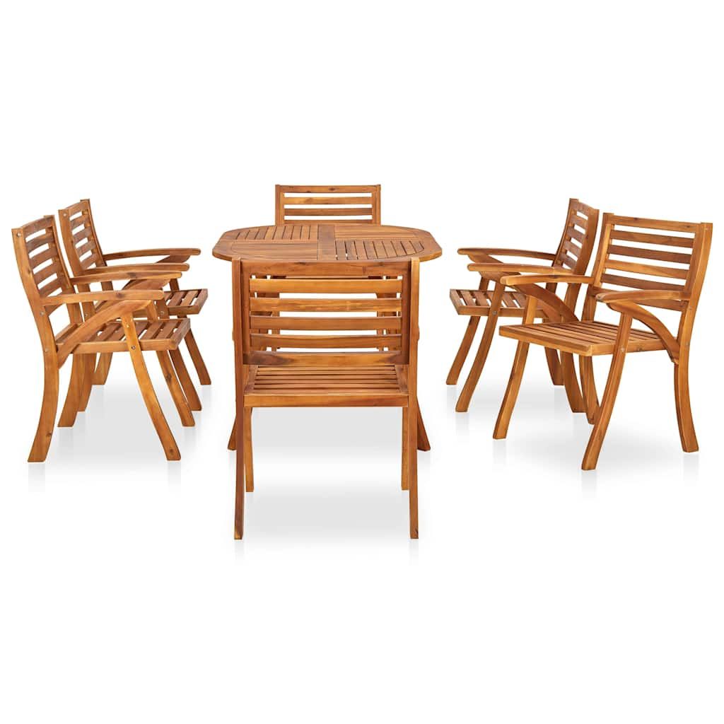 Set da pranzo da giardino 7 pz 150x90 cm in legno massello di acacia vidaXL