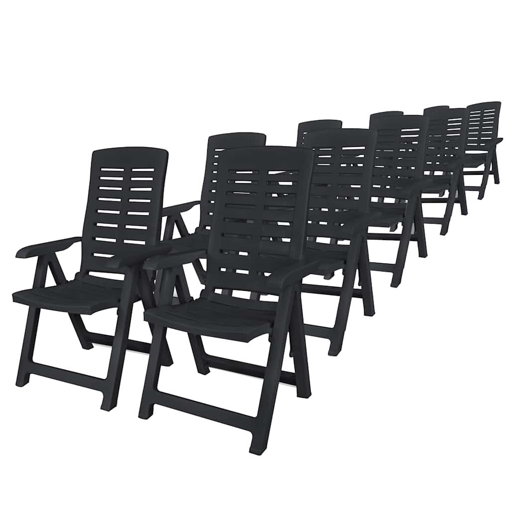 Set da Pranzo da Giardino 11 pz in Plastica Antracite vidaXL