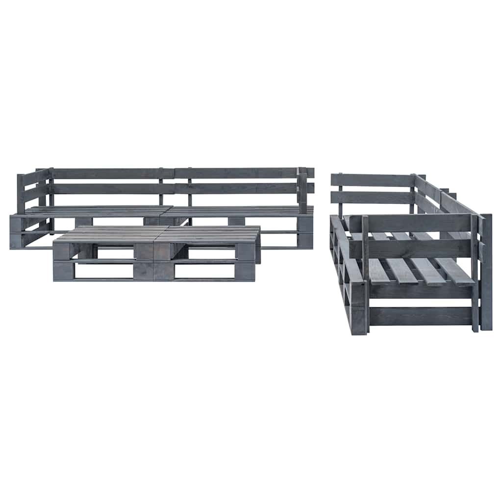 Set Mobili da Giardino 6 pz Pallet Legno Grigio vidaXL