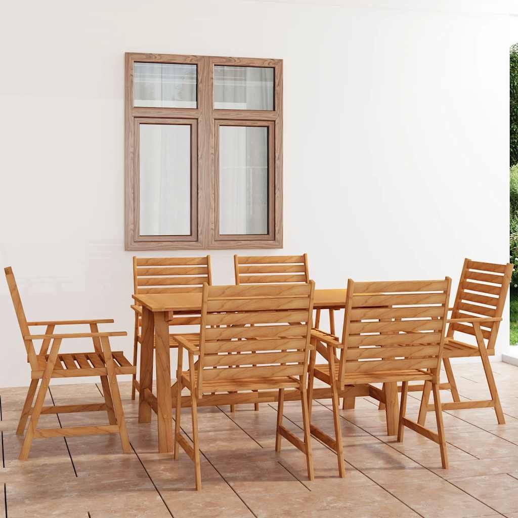 Set da Pranzo da Giardino 7 pz in Legno Massello di Acacia vidaXL