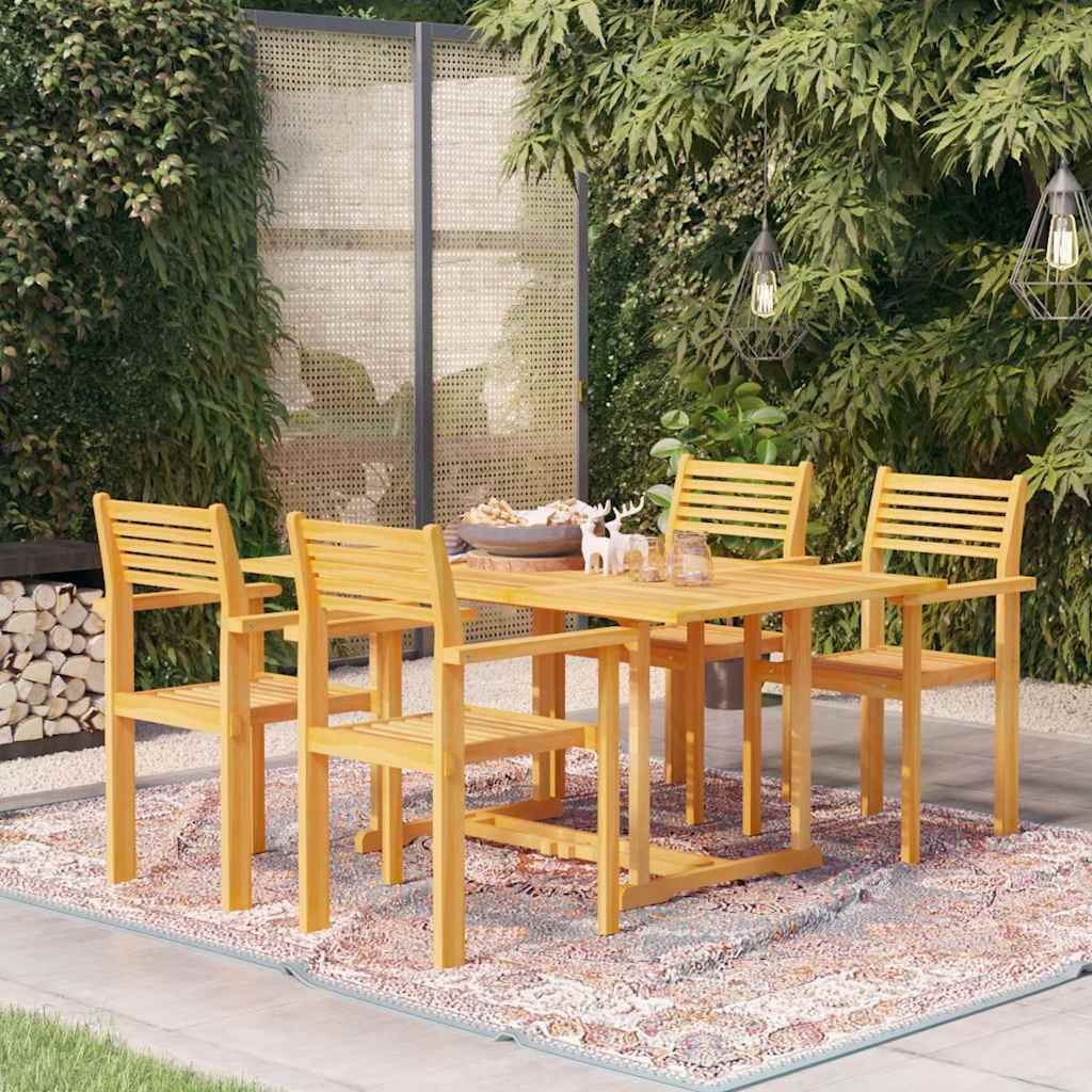 Set da Pranzo da Giardino 5 pz in Legno Massello di Teak vidaXL