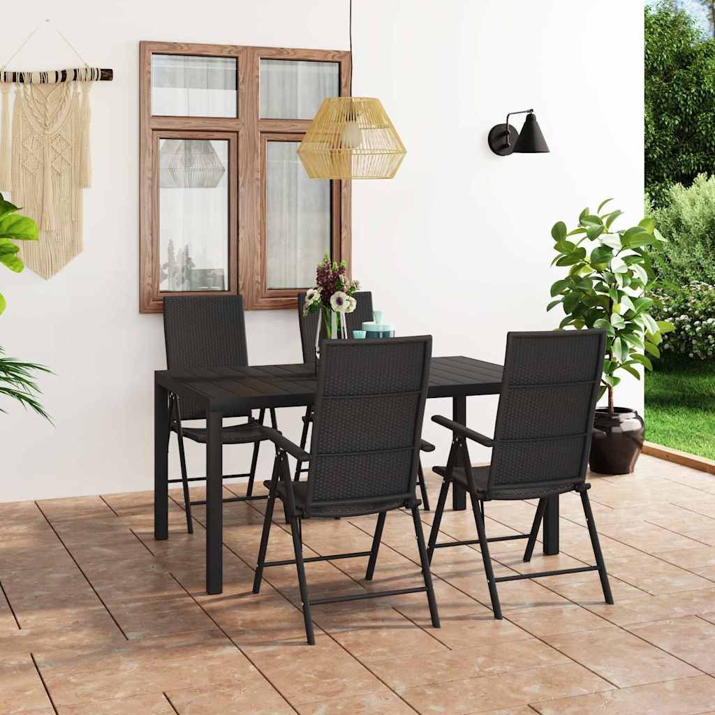 Set da Pranzo da Giardino 5 pz Nero vidaXL