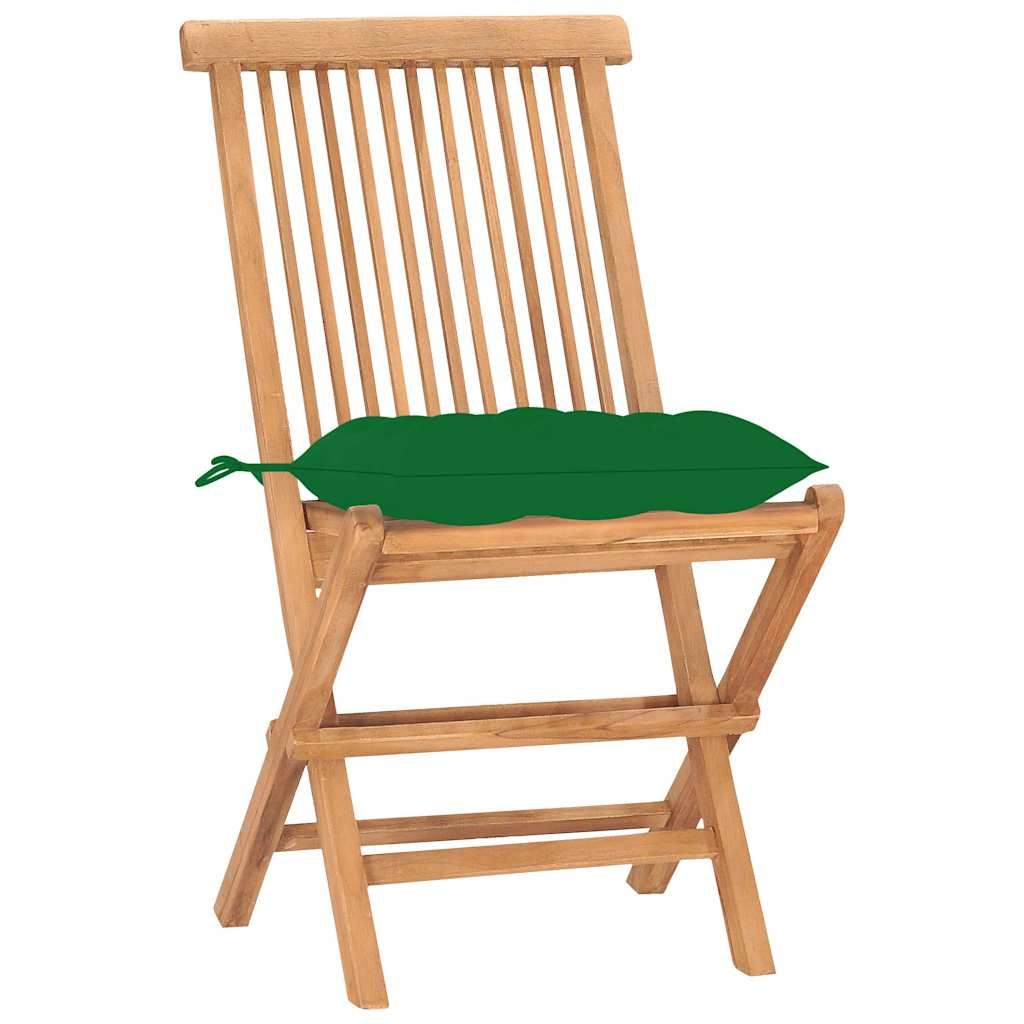 Set da Pranzo Giardino Pieghevole 3 pz Cuscino Massello di Teak vidaXL