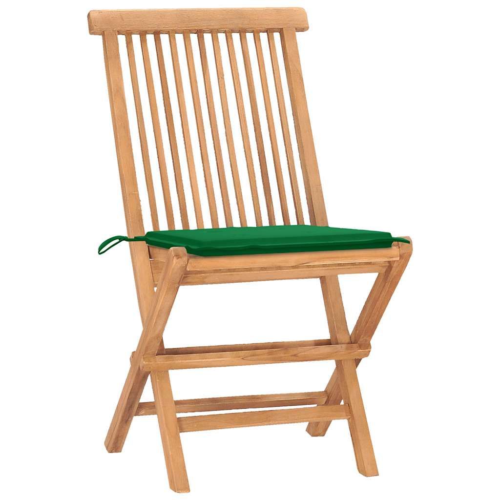 Set da Pranzo Giardino Pieghevole 3 pz Cuscino Massello di Teak vidaXL