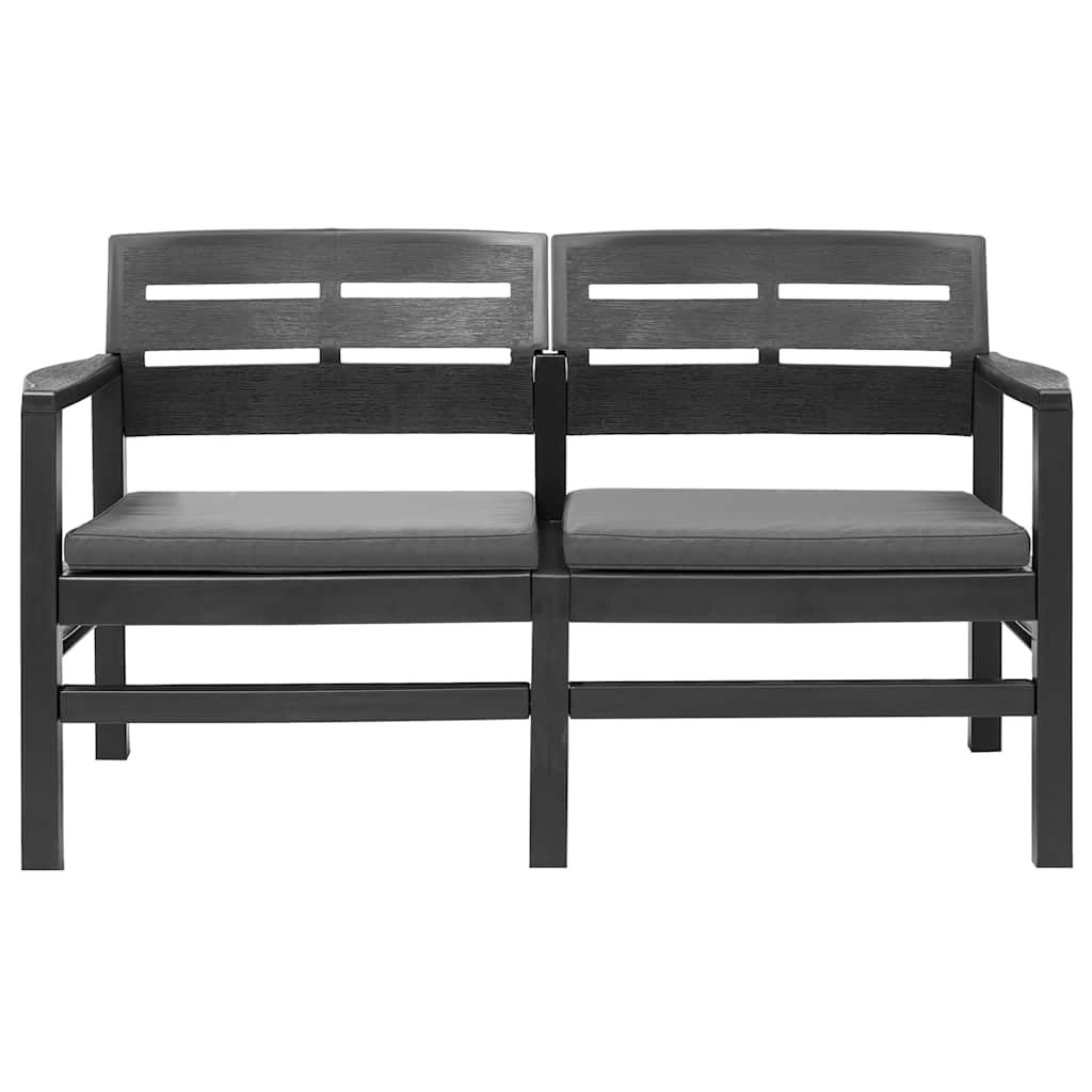 Set Salotto da Giardino 4 pz in Plastica Antracite vidaXL