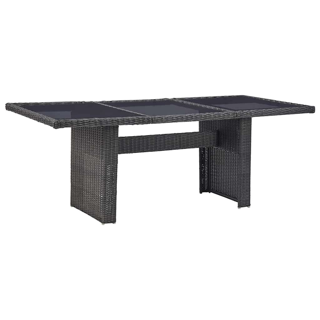 Set da Pranzo da Giardino 11 pz in Polyrattan Nero vidaXL