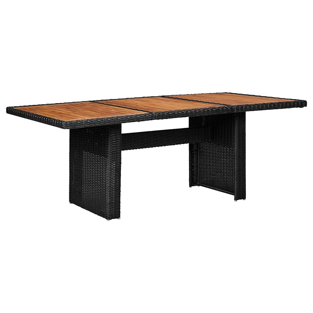 Set da Pranzo da Giardino 11 pz in Polyrattan Nero vidaXL
