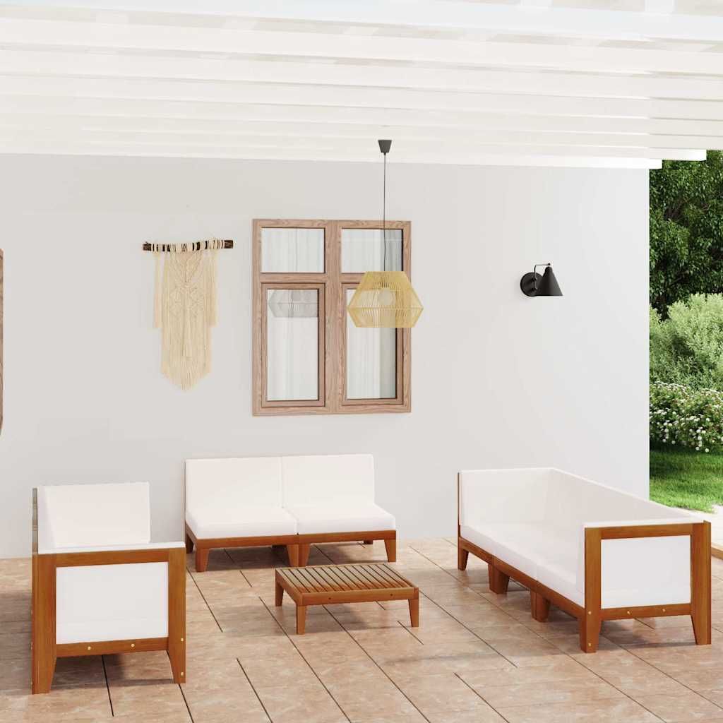 Set Divani da Giardino 9 pz con Cuscini in Massello di Acacia vidaXL