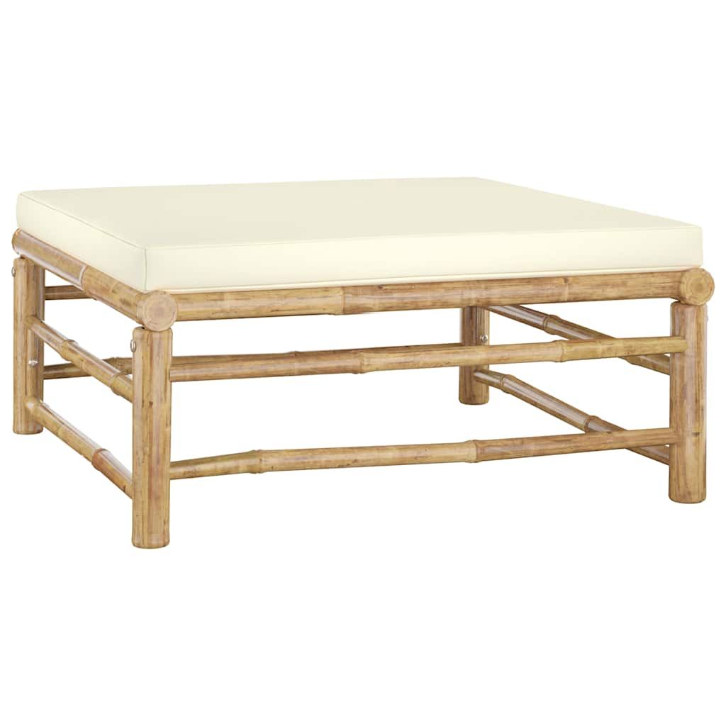 Set Divani da Giardino 6 pz con Cuscini Bianco Crema in Bambù vidaXL
