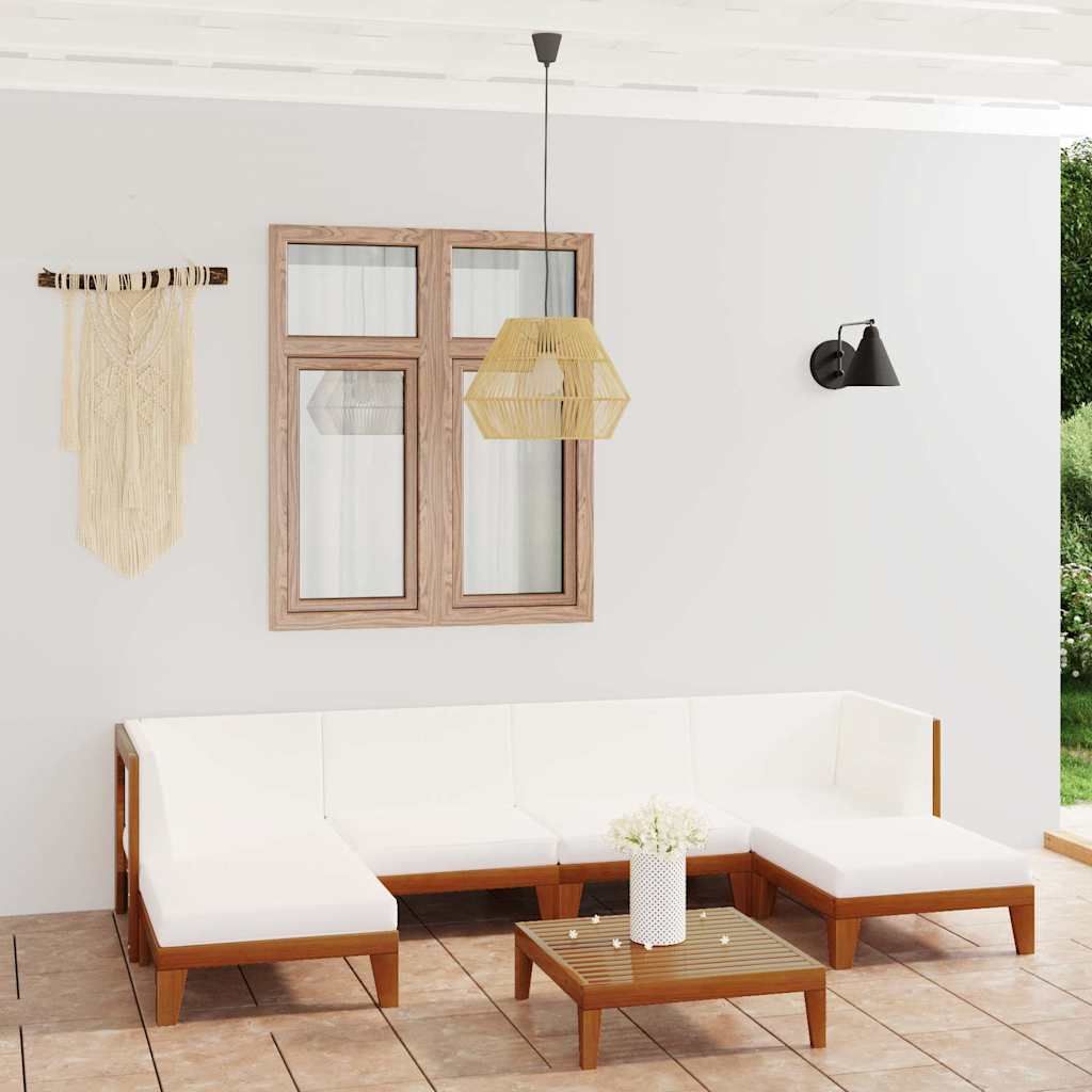 Set Divani da Giardino 7 pz con Cuscini in Massello di Acacia vidaXL