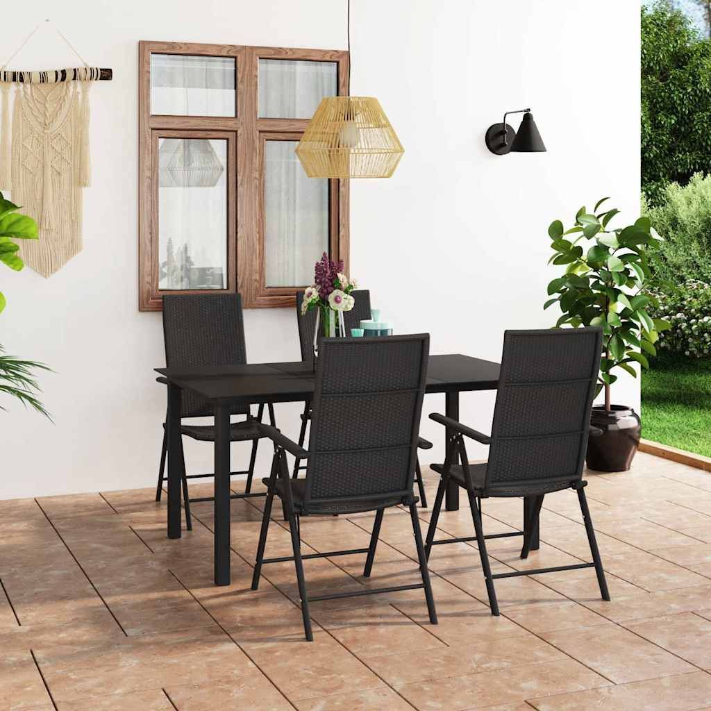 Set da Pranzo da Giardino 5 pz Nero vidaXL