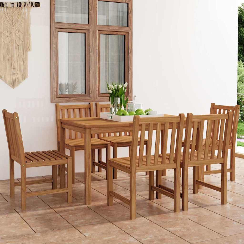 Set da pranzo da giardino 7 pz 140x80 cm in legno massello di teak vidaXL