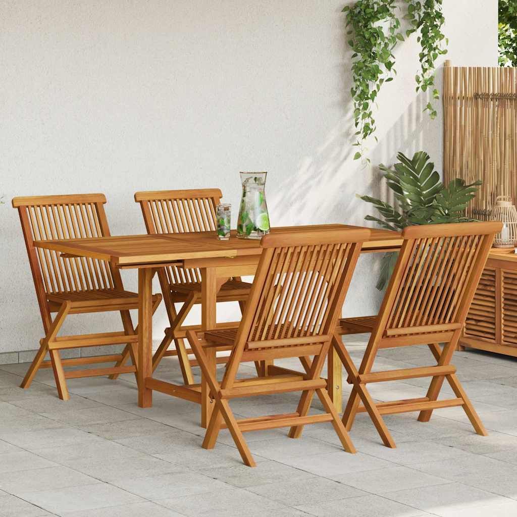 Set da Pranzo da Giardino 5 pz in Legno Massello di Teak vidaXL