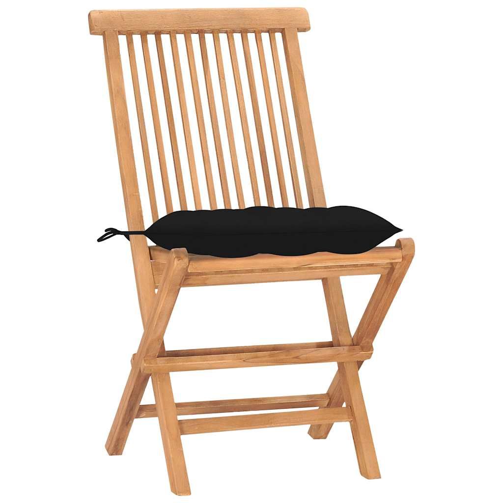 Set da Pranzo Giardino Pieghevole 3 pz Cuscino Massello di Teak vidaXL