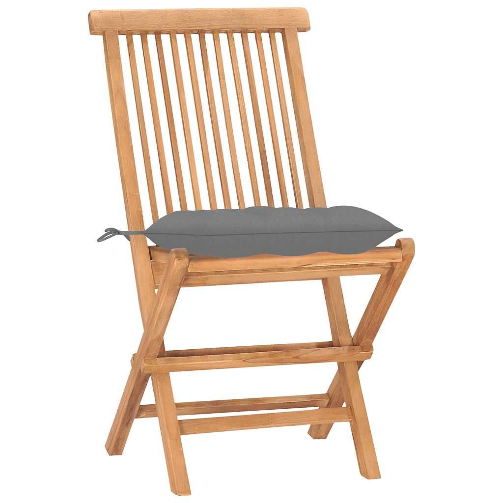 Set da Pranzo Giardino Pieghevole 3 pz Cuscino Massello di Teak vidaXL