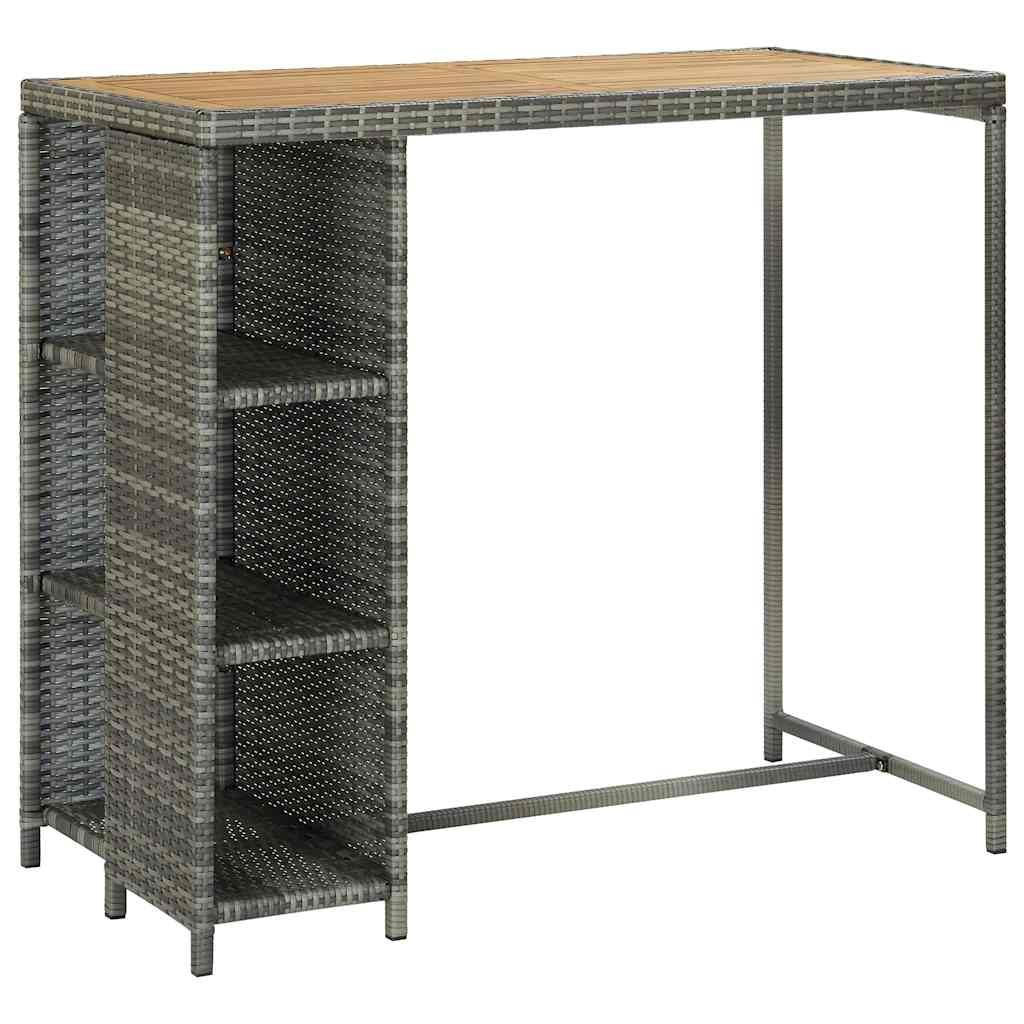 Set da Bar da Giardino 5 pz con Cuscini in Polyrattan Grigio vidaXL