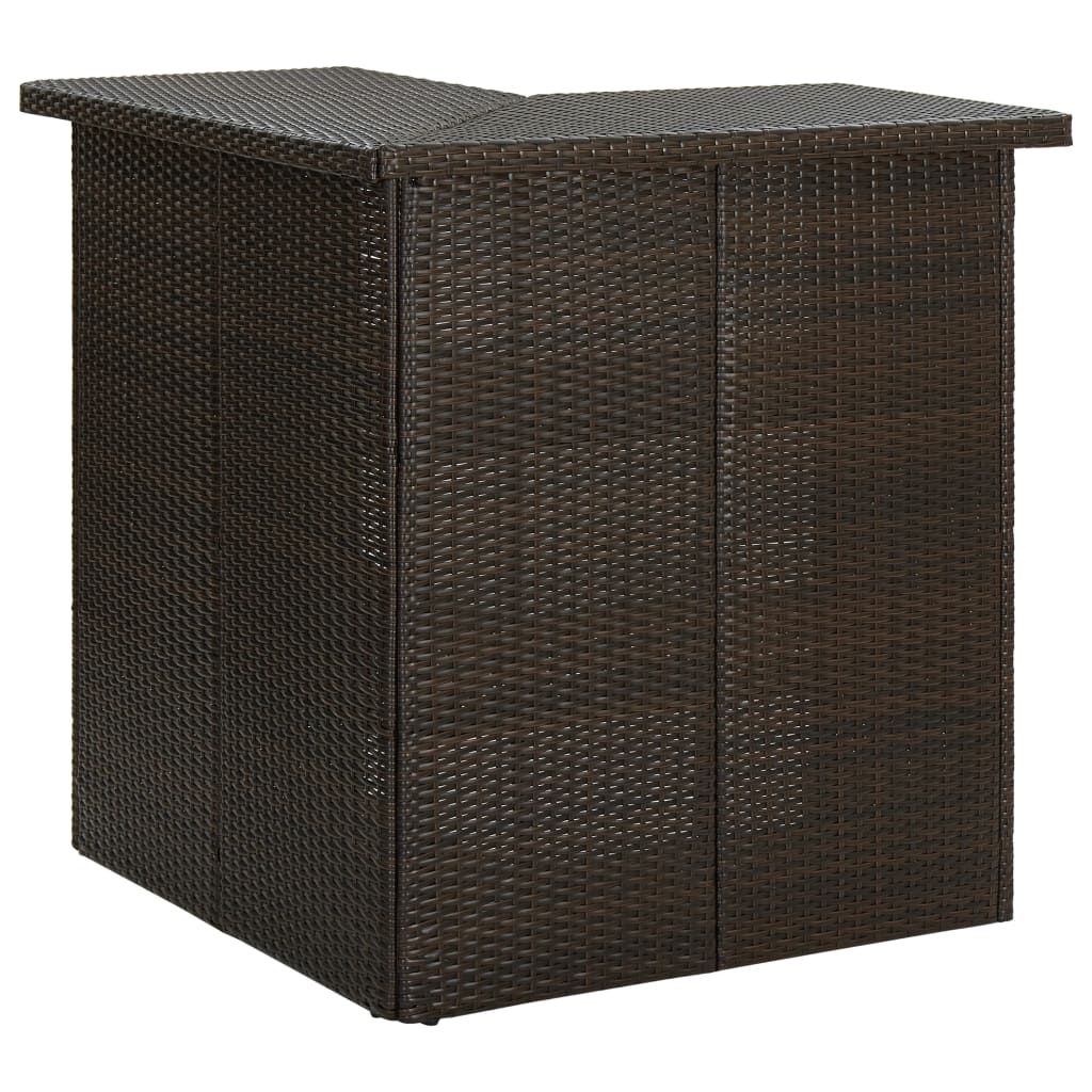 Set da Bar da Giardino 4 pz con Cuscini in Polyrattan Marrone vidaXL
