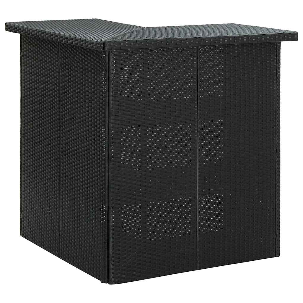 Set Bar da Giardino 16 pz con Cuscini in Polyrattan Nero vidaXL