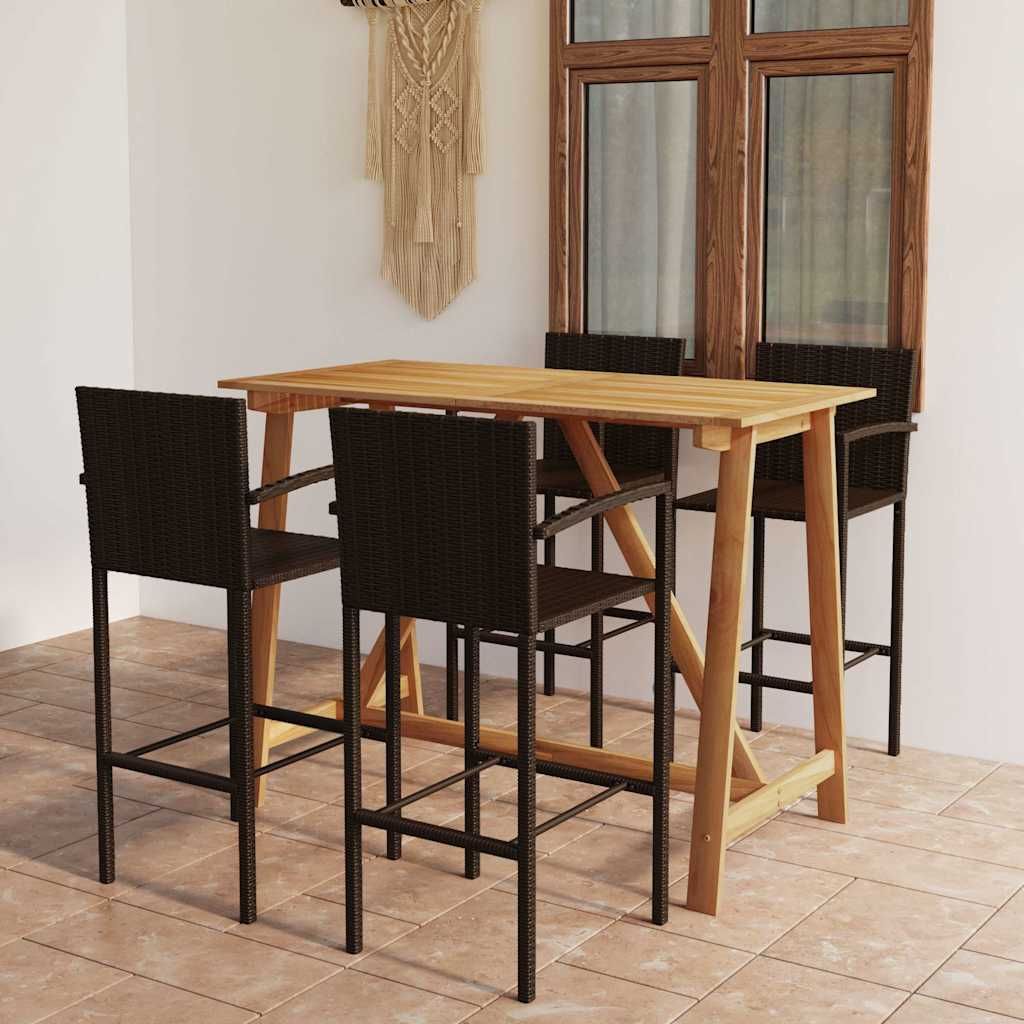 Set Bar da Giardino 5 pz Marrone vidaXL